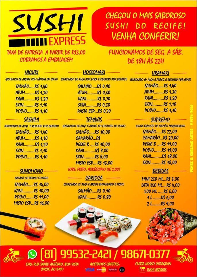 YAKISSOBA & SUSHI EXPRESSO cardápio