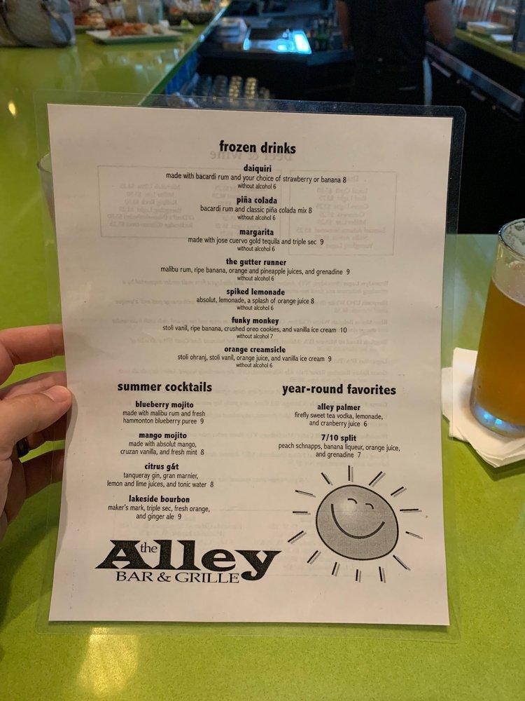 Menu At The Alley Bar And Grille Hammonton