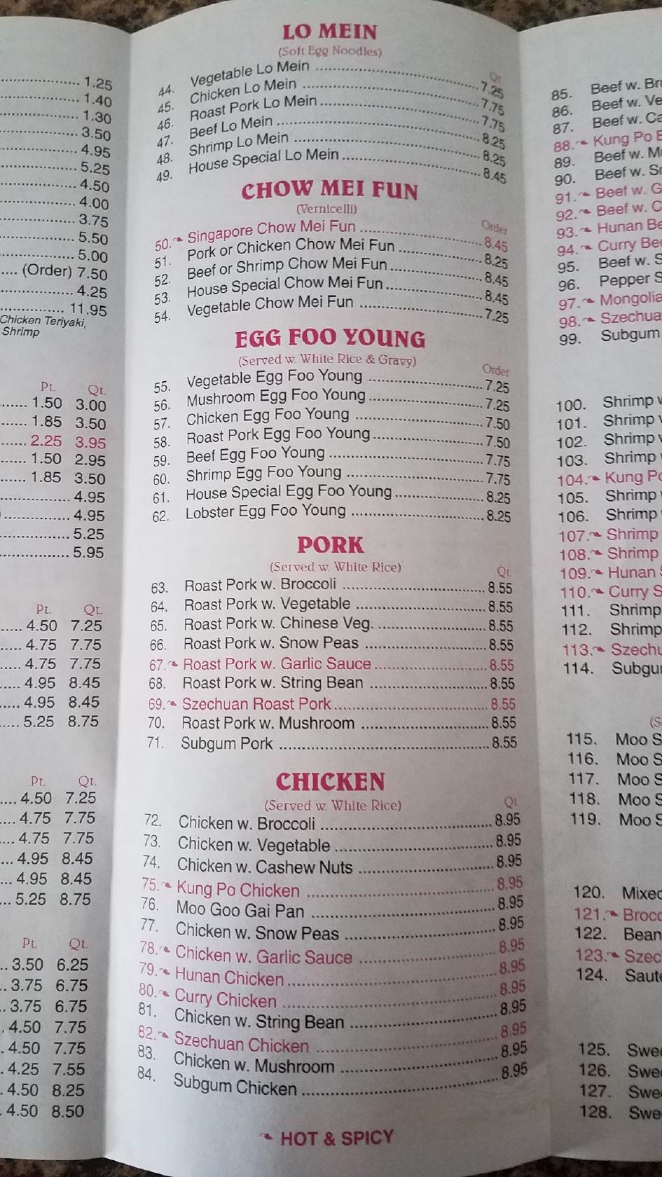 Menu at China Kingdom restaurant, Romeo