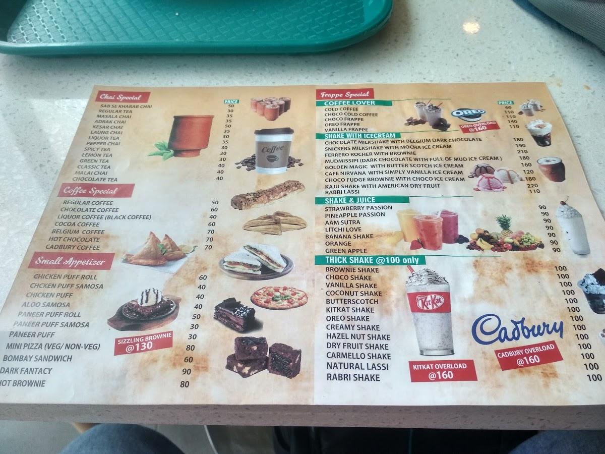Menu at Tea junction, Bhubaneswar, Symphony mall