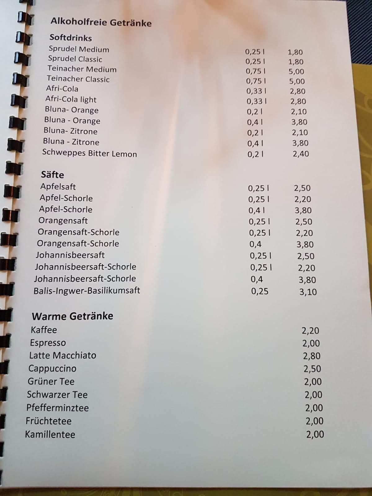 Speisekarte von Gaststätte Zum Ochsen restaurant, Hauptstuhl