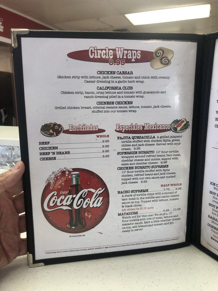 Menu at The Circle restaurant, Plains