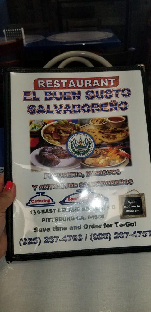 Menu at El Buen Gusto Salvadoreño restaurant, Pittsburg, 136 E Leland Rd