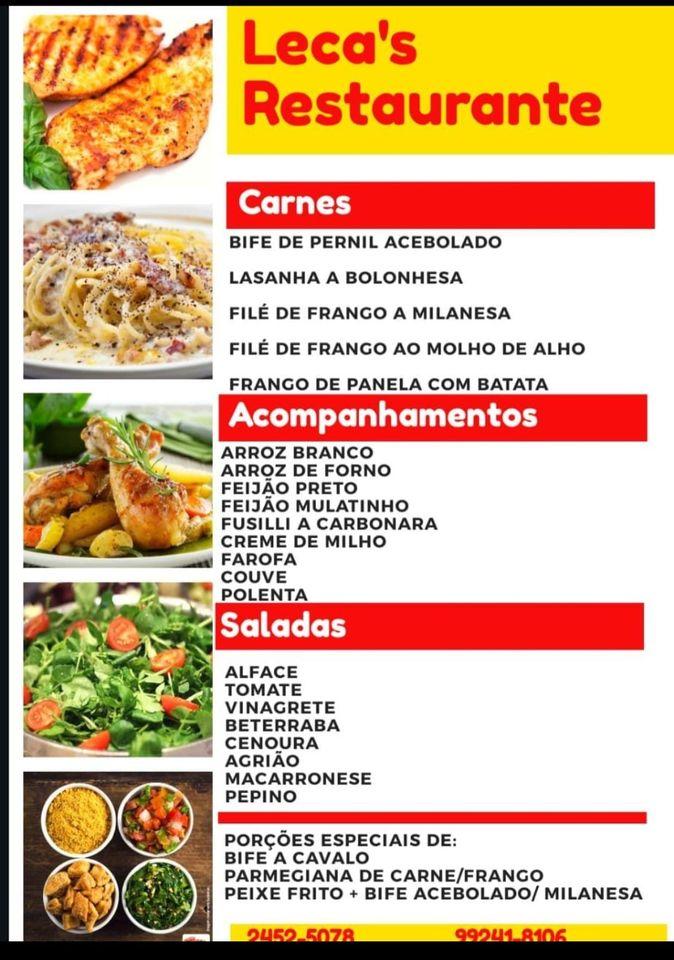 Leca's Restaurante cardápio