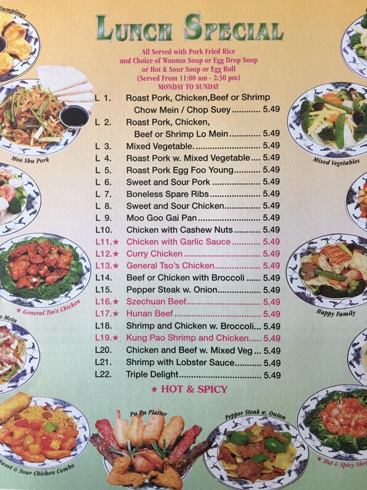 Carta de Li Yangs Chinese Restaurant, Oshkosh