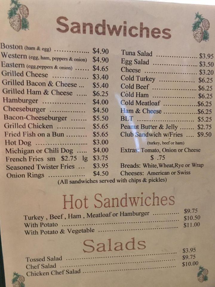 Menu at Black Bear pub & bar, Pottersville