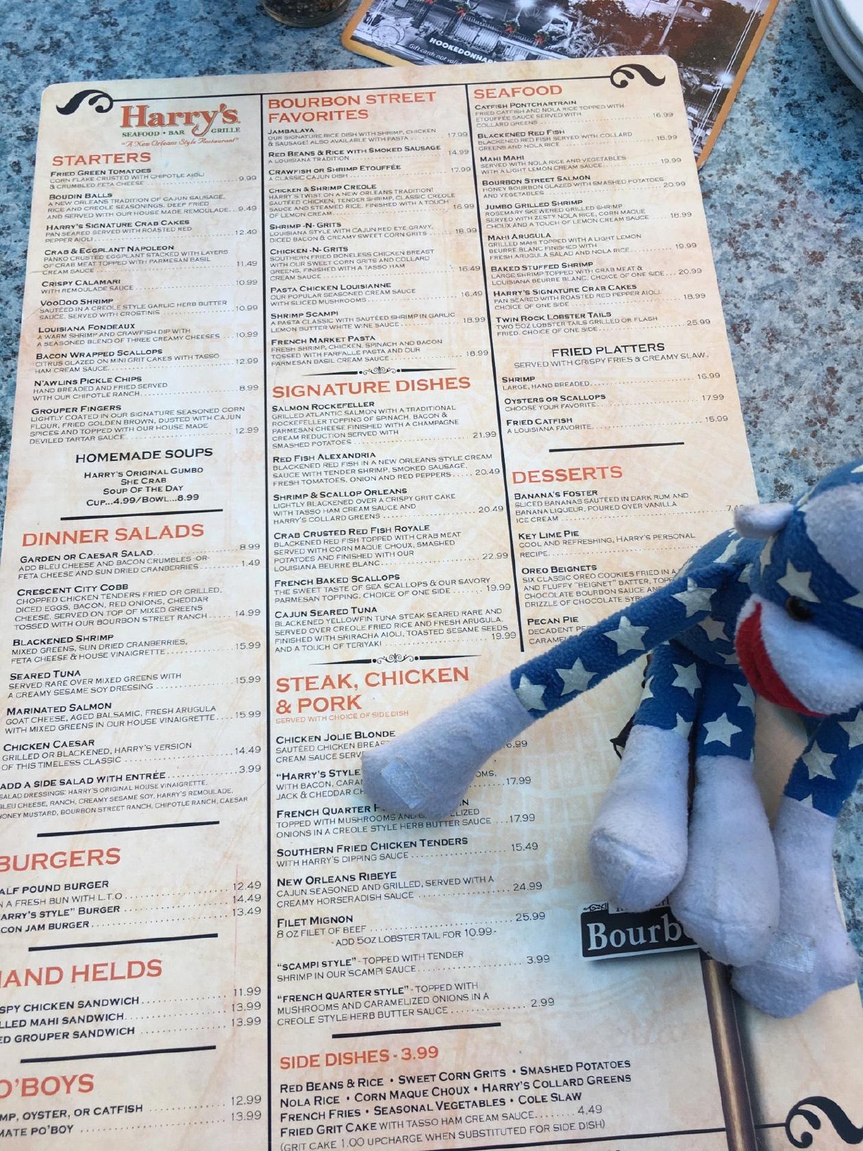 Menu At Harrys Seafood Bar And Grille St Augustine 9764