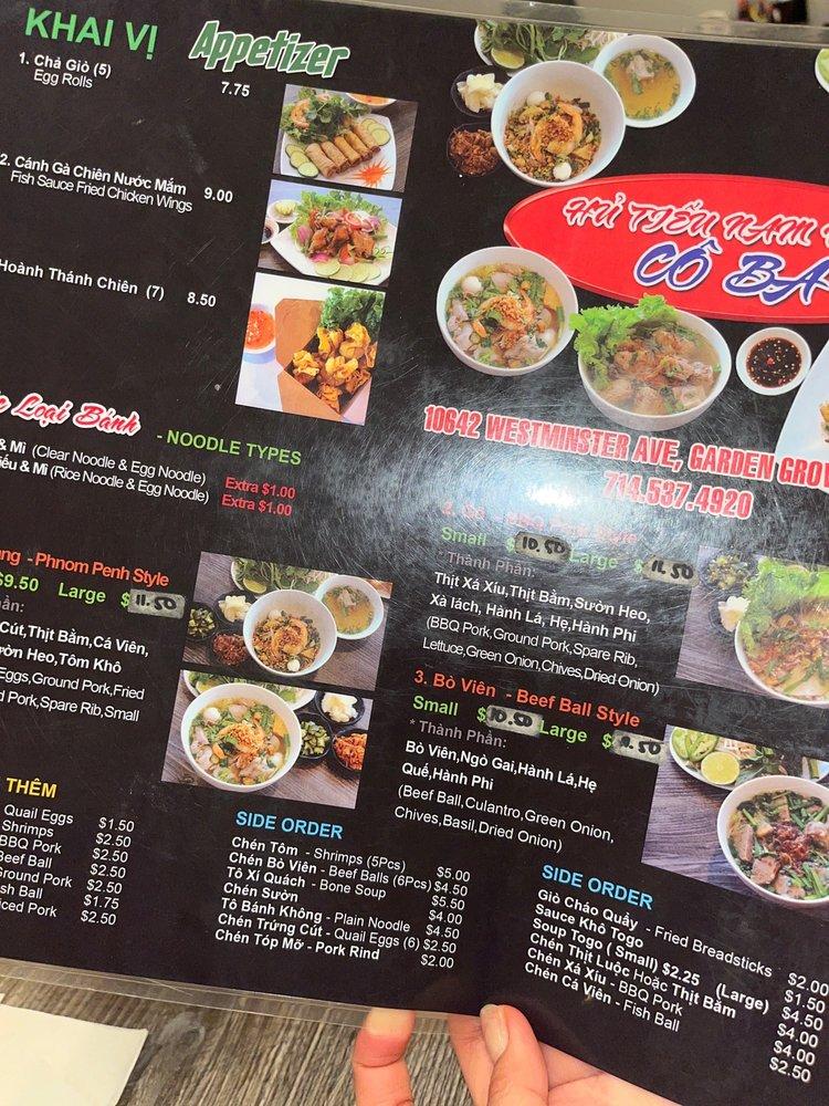 Carta del restaurante Quán Nhà Hai Lúa, Garden Grove