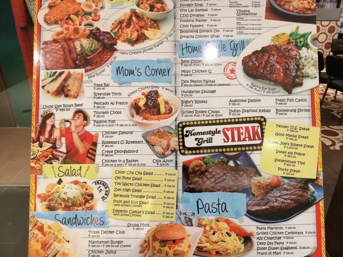 Menu at Bigby's Café & Restaurant, Bacolod