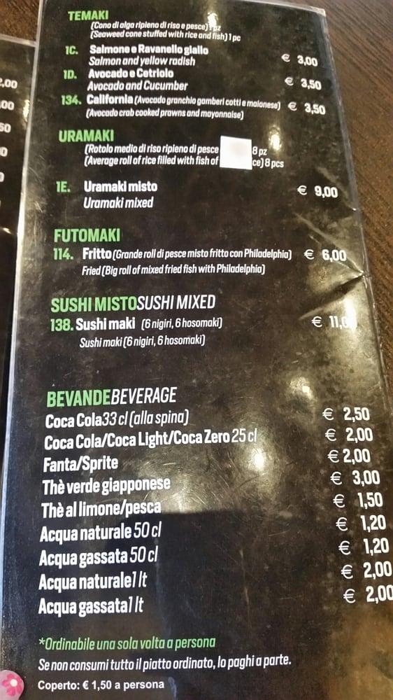 Menu di Ristorante Bambù 