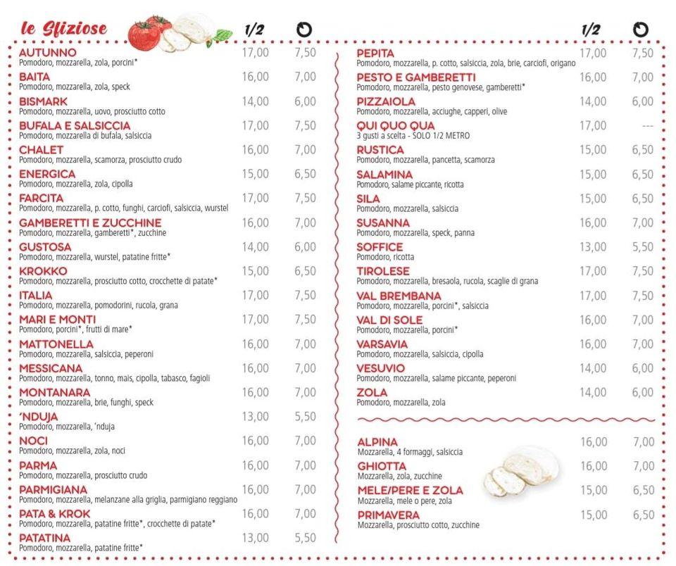 Menu at Ciro s Pizza al Metro pizzeria Garbagnate Milanese