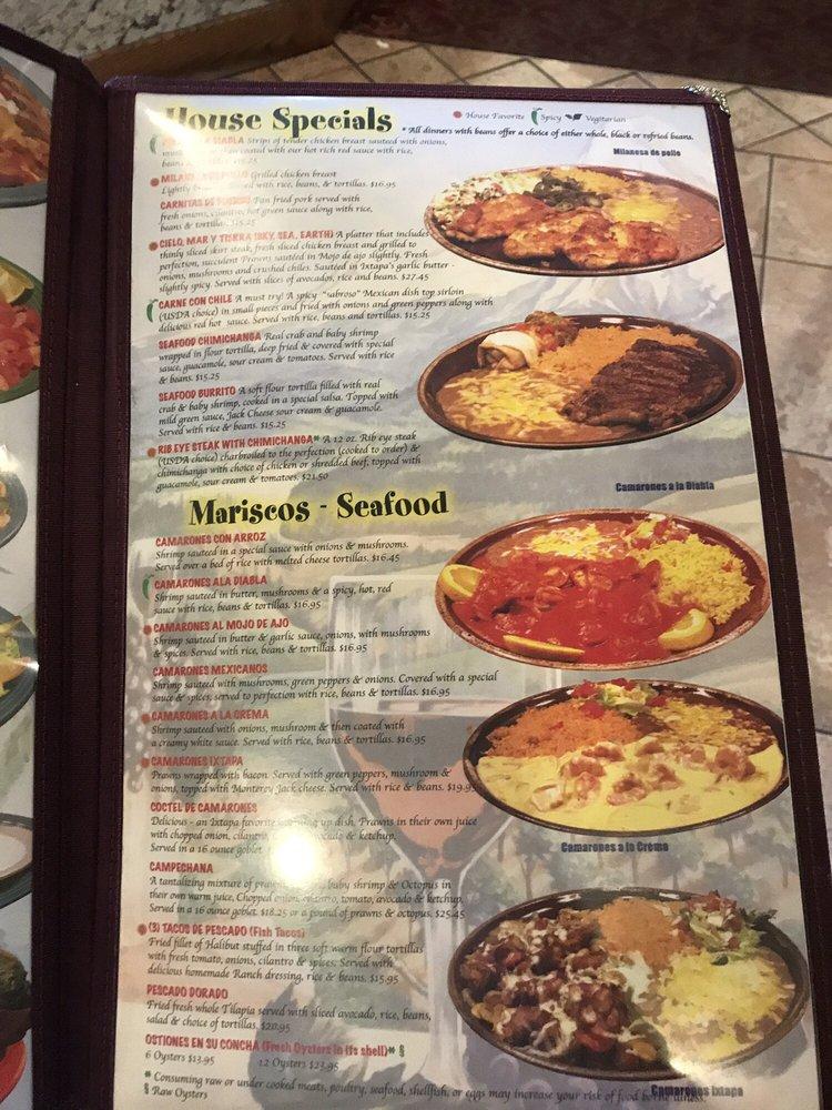 Menu at Ixtapa Mexican Restaurant, Hermiston