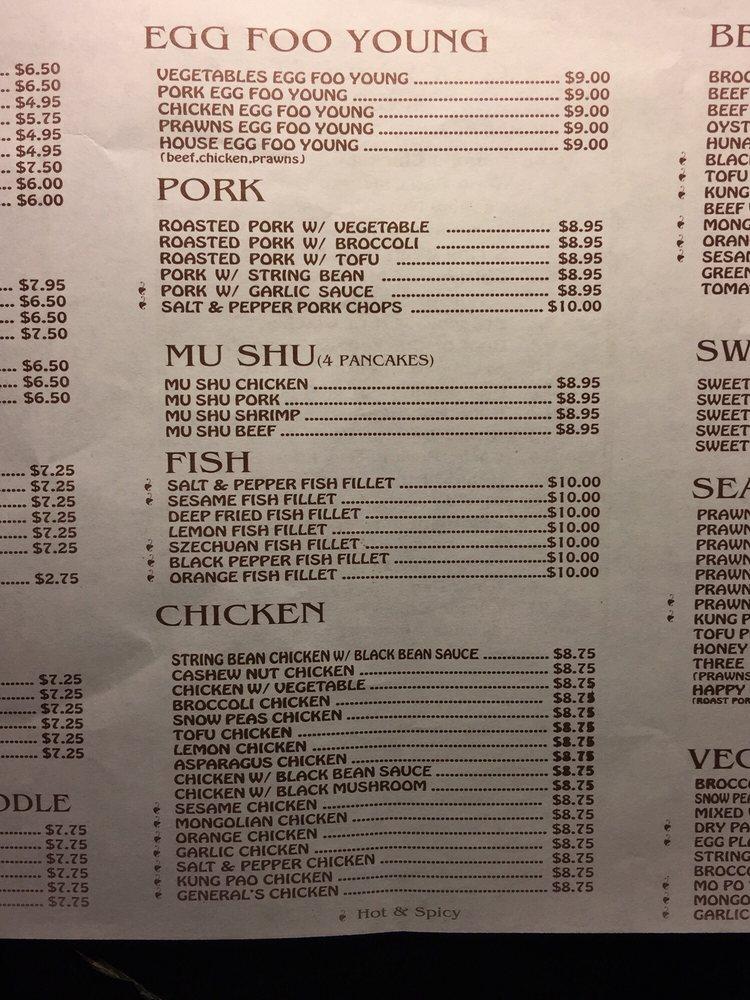 Menu at Fortune Cookie Chinese Food restaurant, Fremont