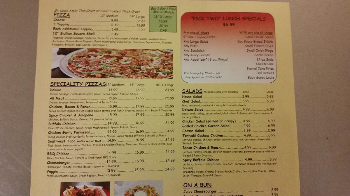 Menu at St. Louis Pizza & Wings pizzeria, Arnold