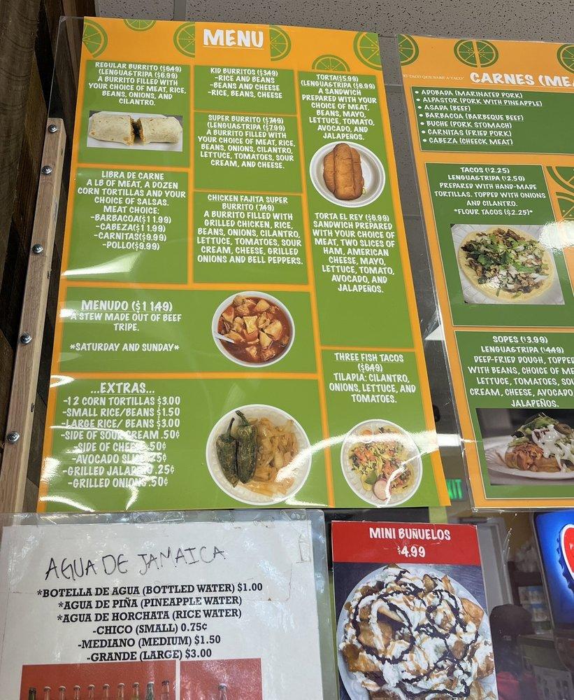 Carta del restaurante Tacos El Rey 2, Garden City