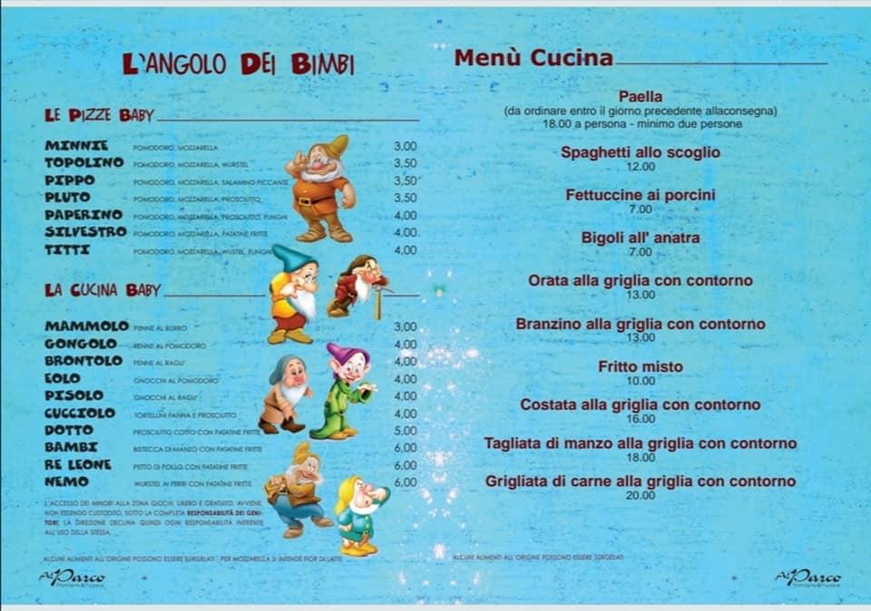 Menu di Al Parco 