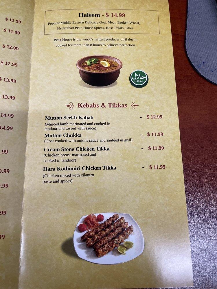 Menu at Pista House (BiriyaniHaleemKababsBakery), San Diego