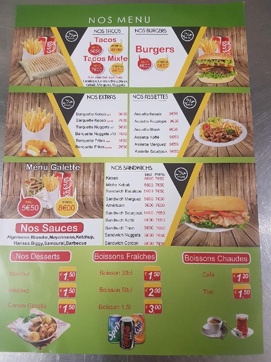 Menu At Marmara Kebab Pont De Claix