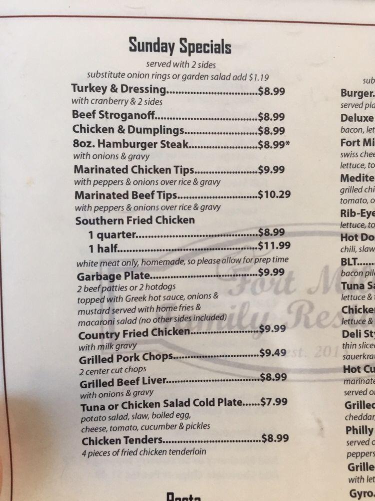 Menu at Fort Mill Family Restaurant, Fort Mill