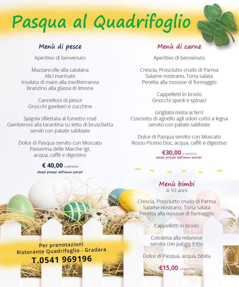 Menu da Ristorante Il Quadrifoglio, Gradara