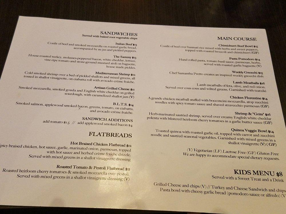 Menu at The Dark Room at The Grandel pub & bar, St. Louis, Grandel Square