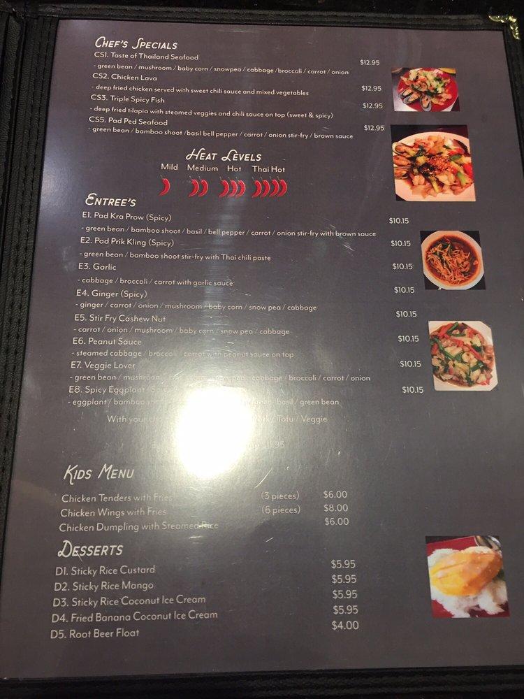 Menu at Taste of Thailand restaurant and grill, College Station