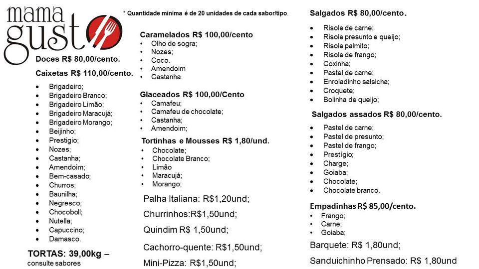 MAMA GUSTO cardápio