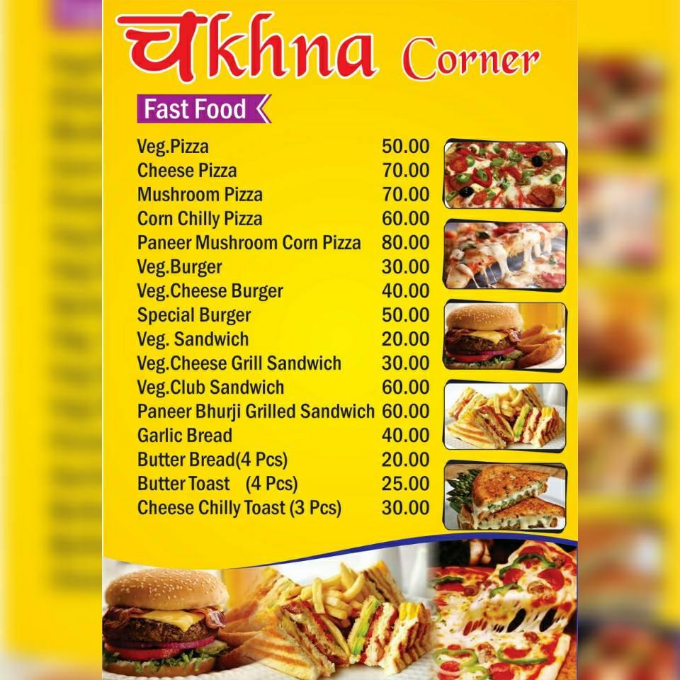 Menu at Chakhna_corner, Udaipur