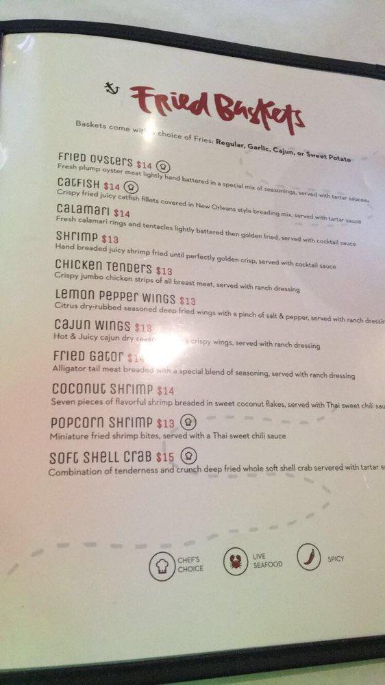 Menu at Kickin Kajun Honolulu restaurant, Honolulu, 655 Ke’eaumoku St Ste 101