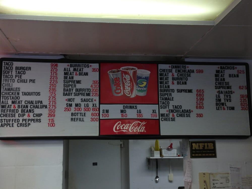 Menu at Taco Villa restaurant, Russellville, 420 E 4th St