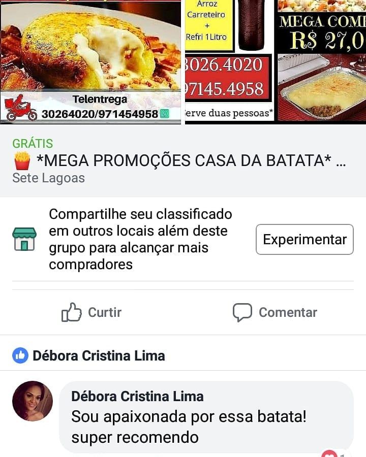 Casa Da Batata cardápio