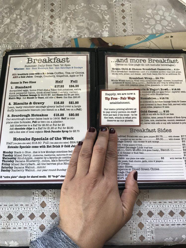 Menu at Talkeetna Roadhouse pub & bar, Talkeetna