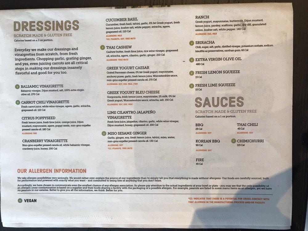 Menu At Corelife Eatery Restaurant Latham Troy Schenectady Rd