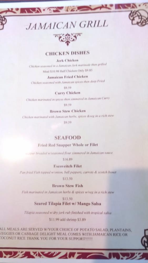 Menu at Jamaican Bar & Grille, Denver