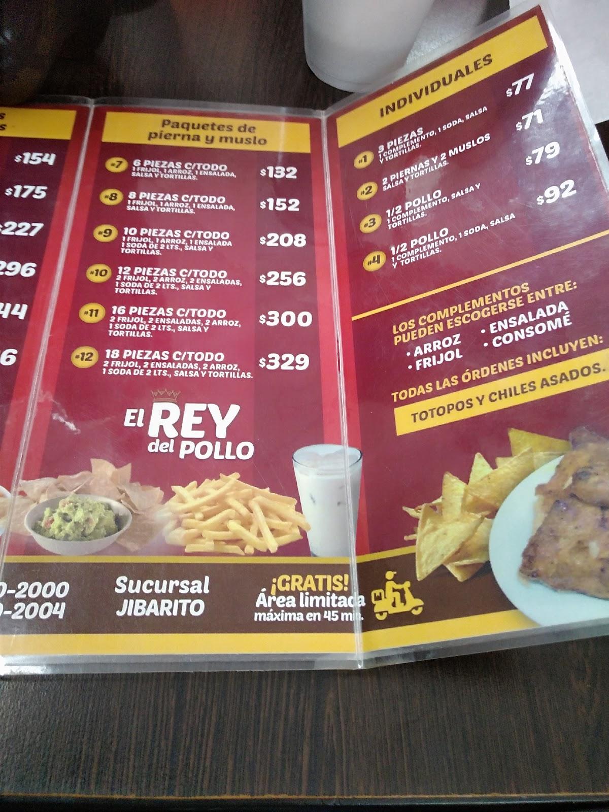 Menu at Pollo Asil restaurant, Tijuana, Ignacio Ramírez 7441