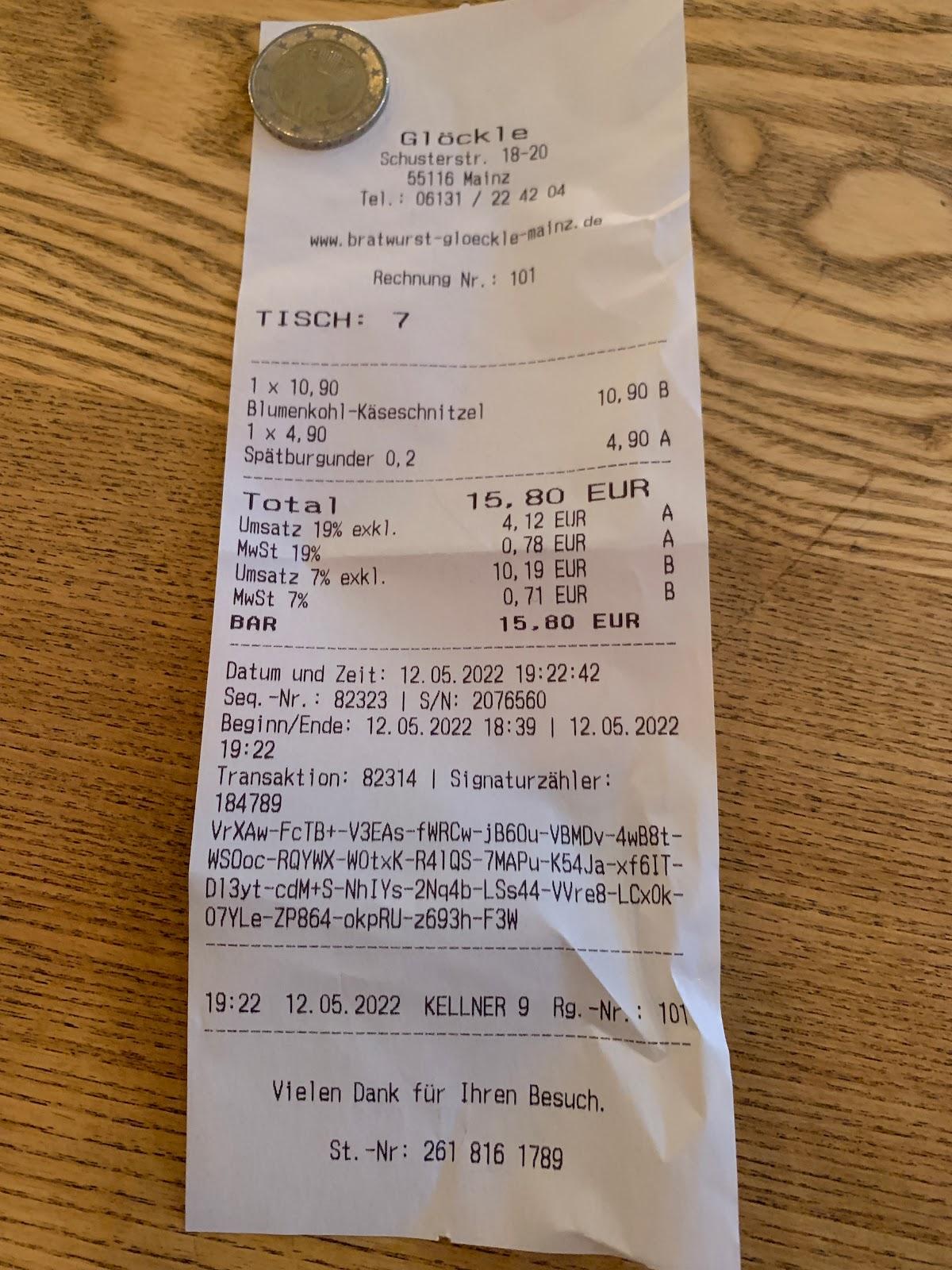 Speisekarte von Glöcke Wirtshaus restaurant, Mainz