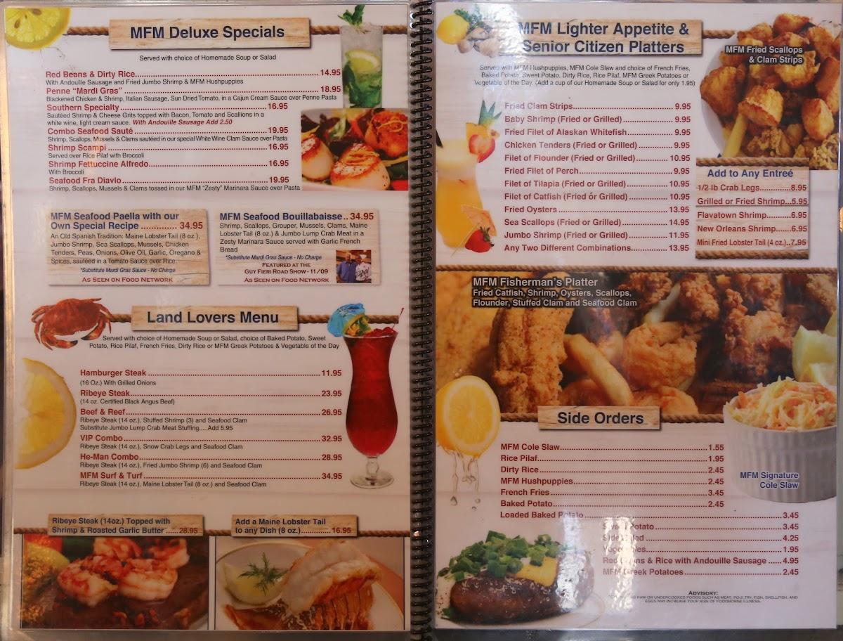 Menu at Marietta Fish Market restaurant, Marietta