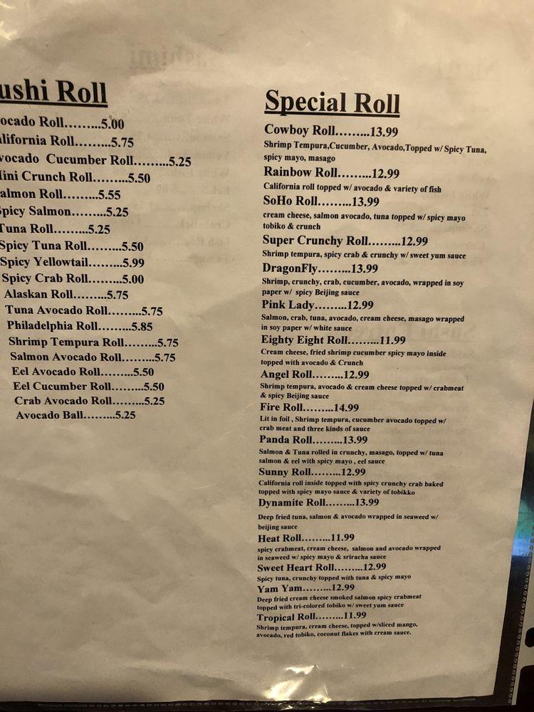 Menu at Beijing Restaurant & Sushi, Lawton