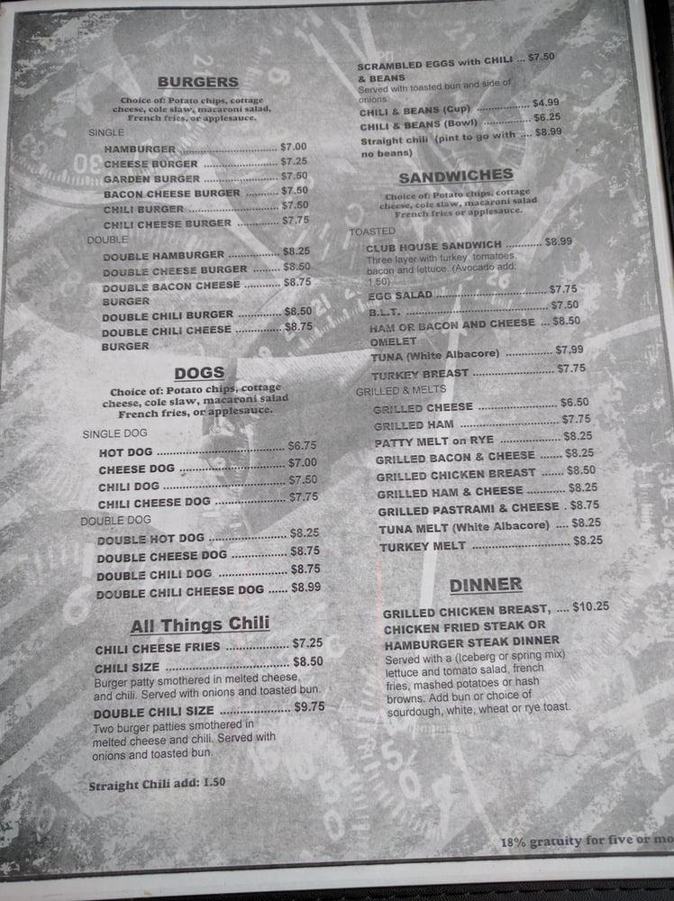 Menu at Wings Cafe, Fullerton