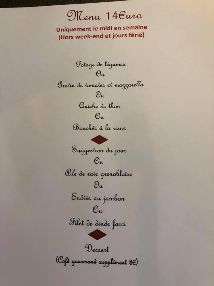 Menu at Restaurant olivier, Metz