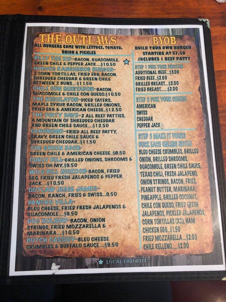 Menu at Anaheim Jacks pub & bar, Ruidoso