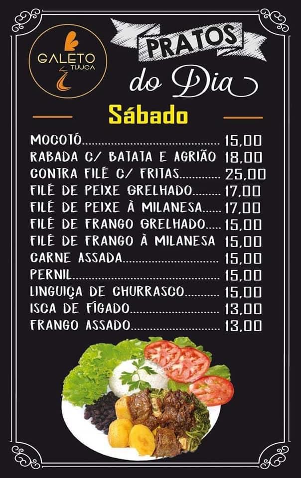 Galeto Tijuca cardápio