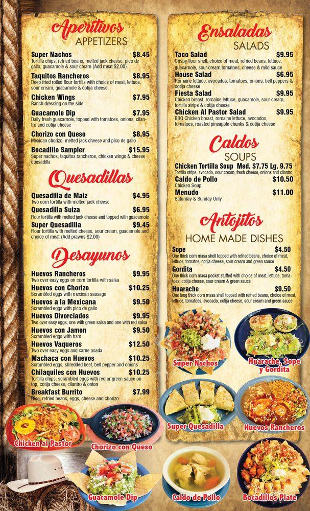 Menu at La Hacienda San Rafael restaurant, San Rafael