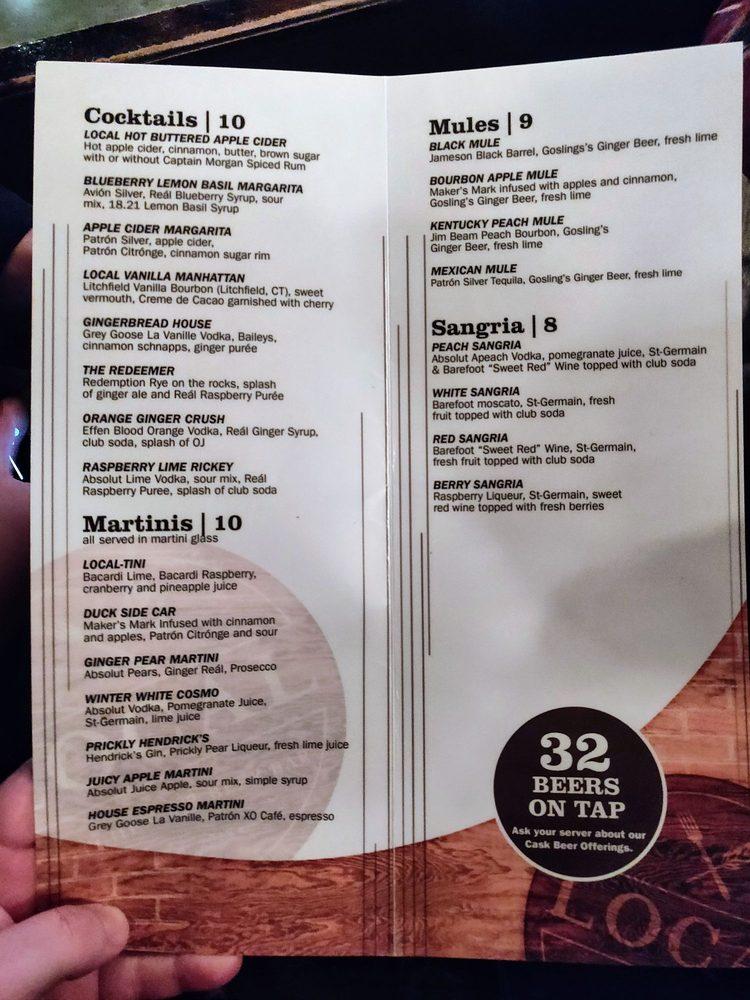 Carta de Local Kitchen & Beer Bar, Fairfield