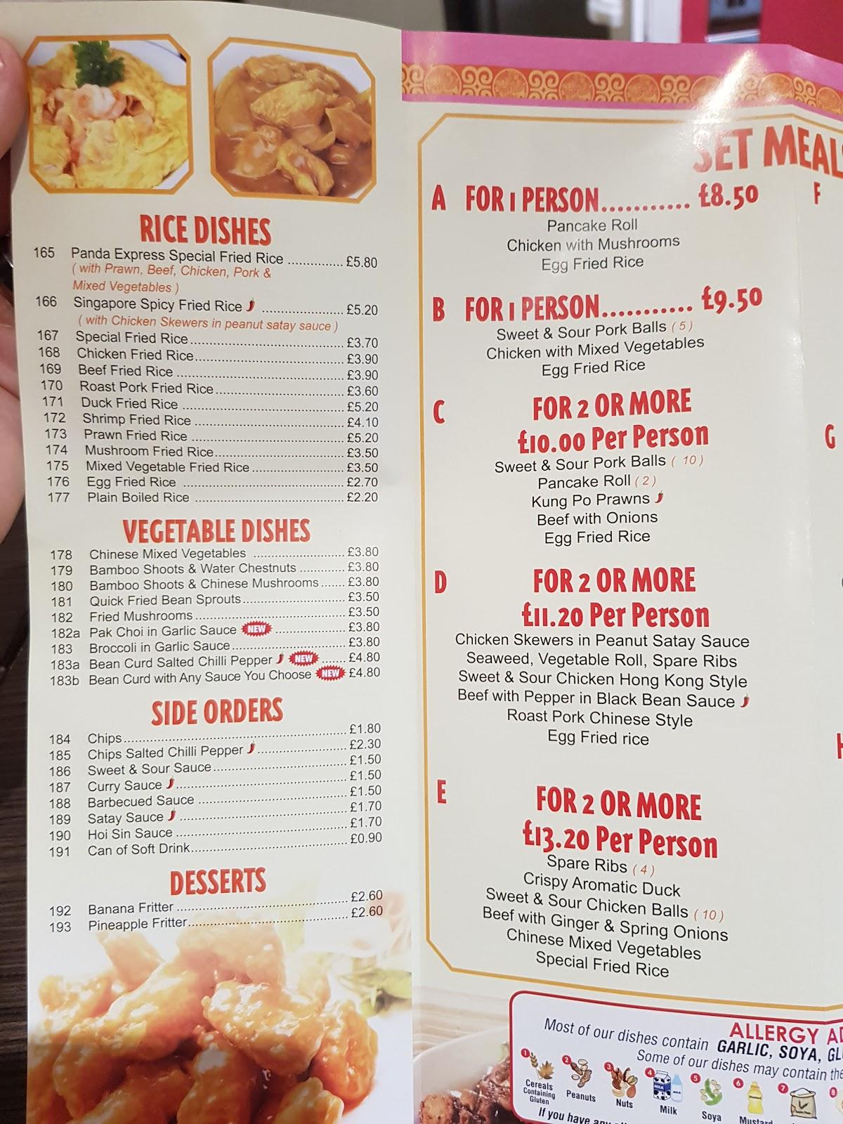Menu at Panda Town fast food, Haywards Heath