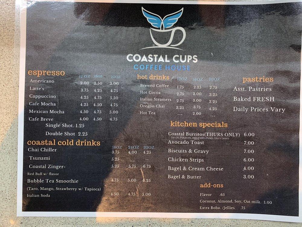 Menu at Coastal Cups Coffee House, Gold Beach