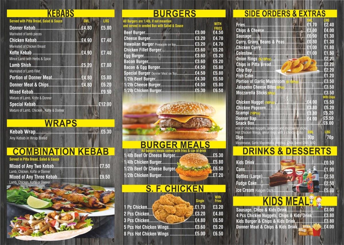 Menu at Llay Kebab & Pizza House fast food, Wrexham, Market Square