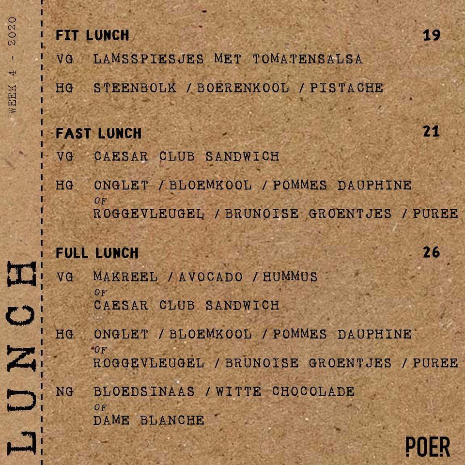 Menu at Restaurant POER, Lichtervelde