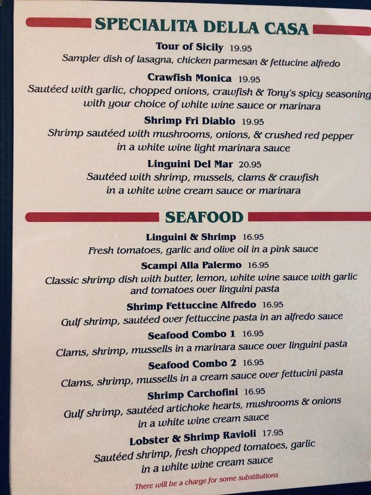 Menu at Joe's Italian Ristorante Ponchatoula restaurant, Ponchatoula