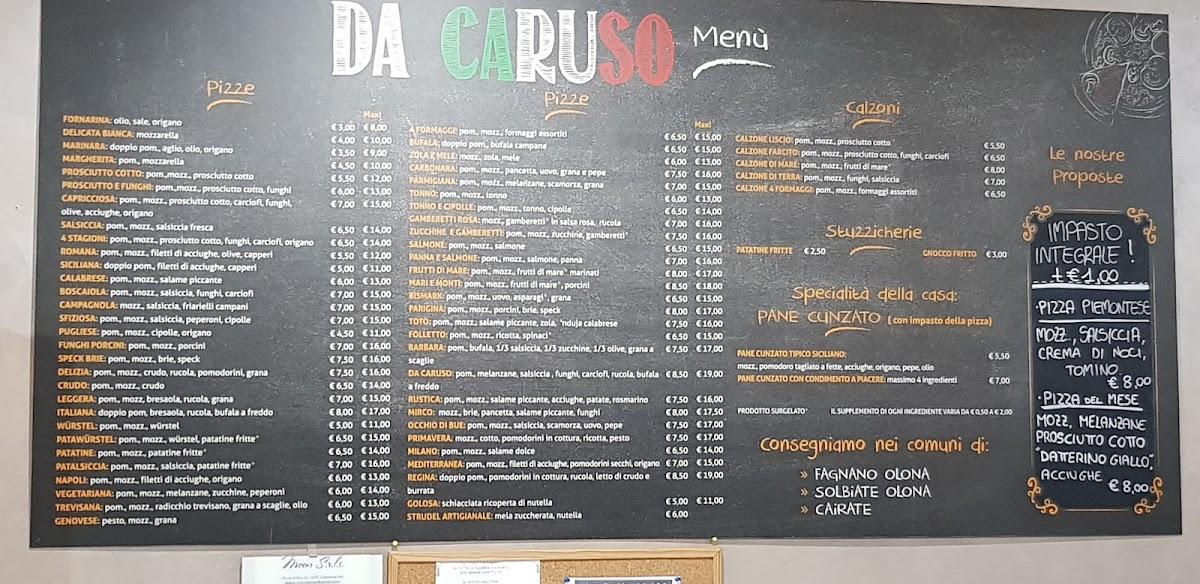 Menu at Pizzeria da asporto DA CARUSO Fagnano Olona